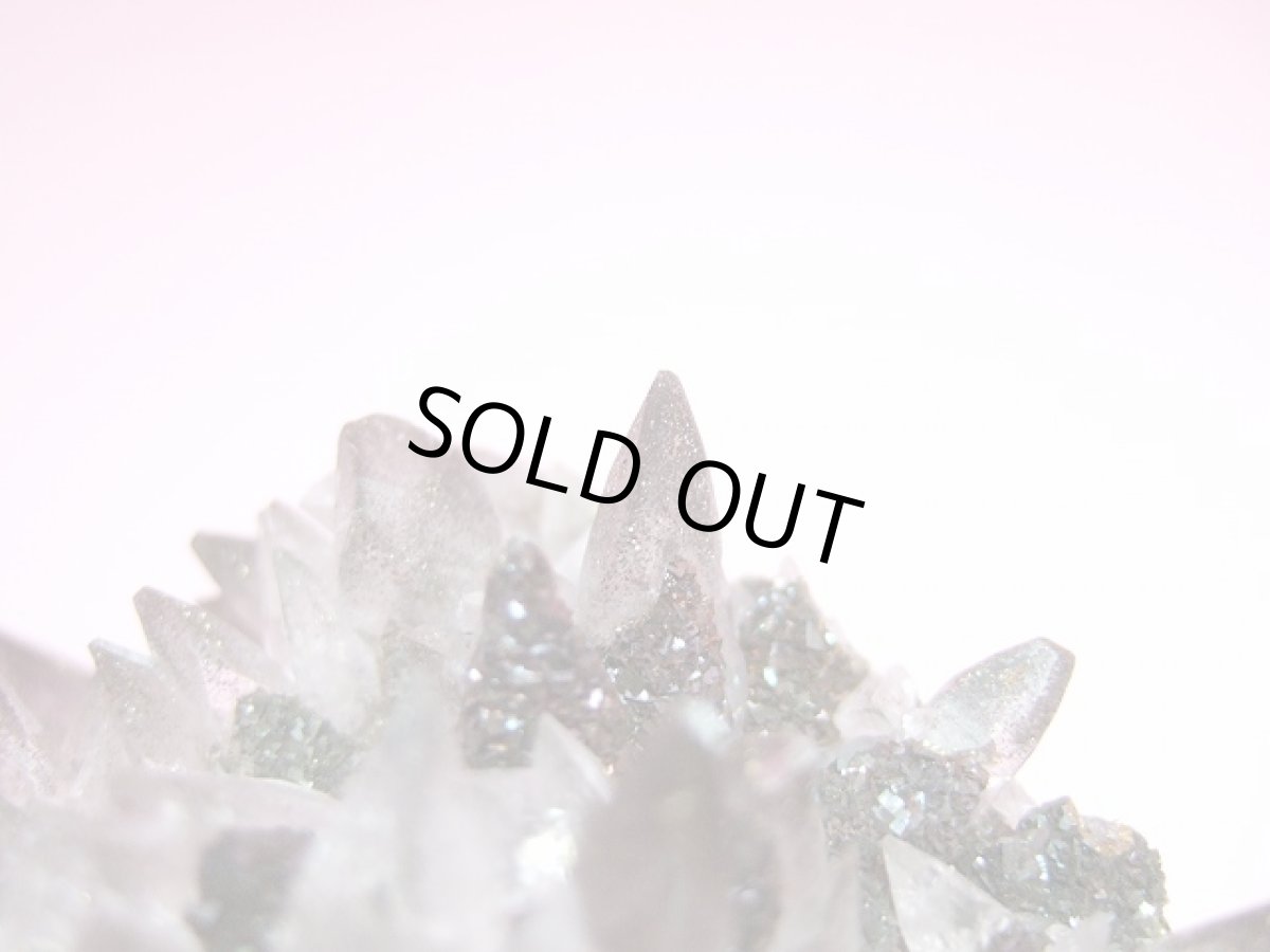 画像8: カルサイト犬牙状クラスター(レインボーキャルコパイライト付着) (8)