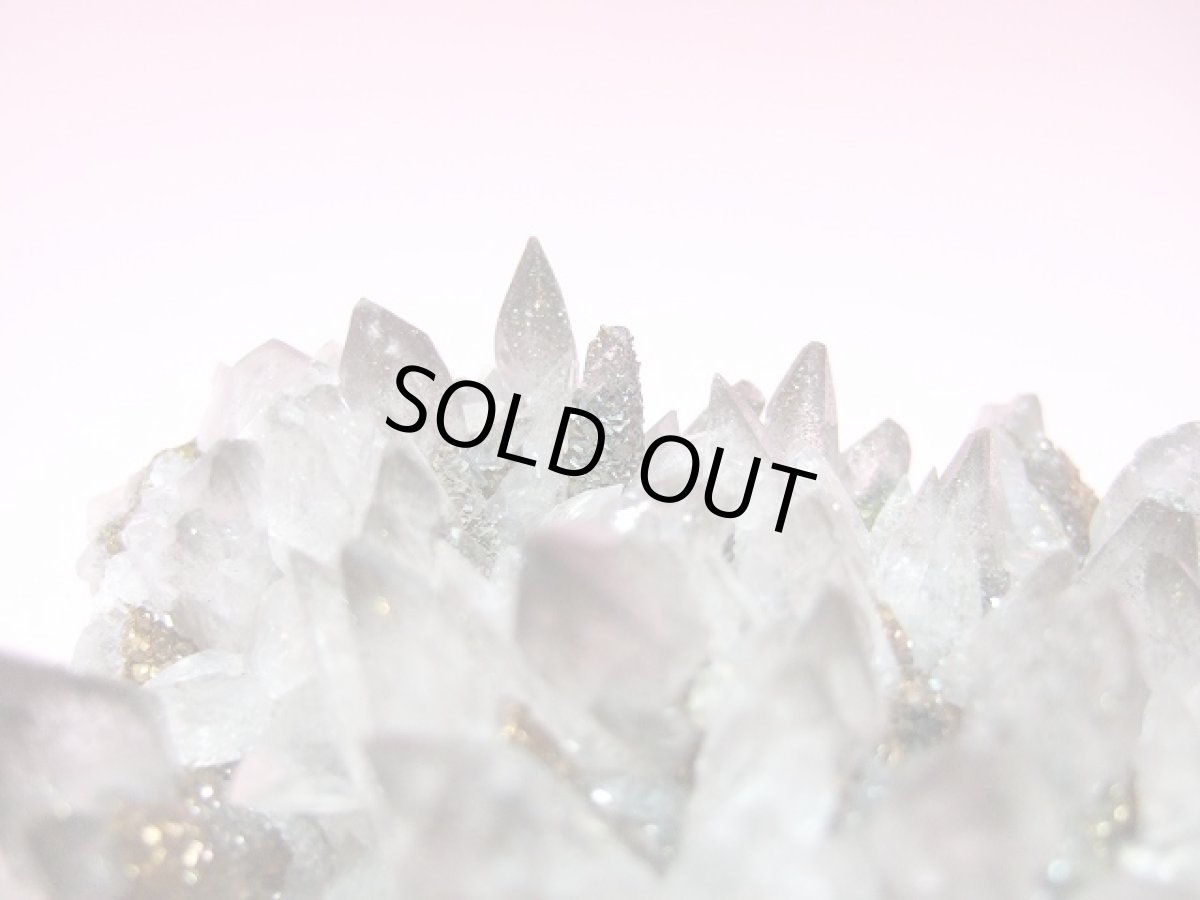 画像9: カルサイト犬牙状クラスター(レインボーキャルコパイライト付着) (9)