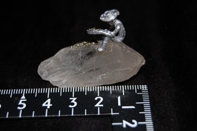 画像2: 砂金堀の置物 クリスタルクォーツ（水晶）×パイライト（黄鉄鉱）