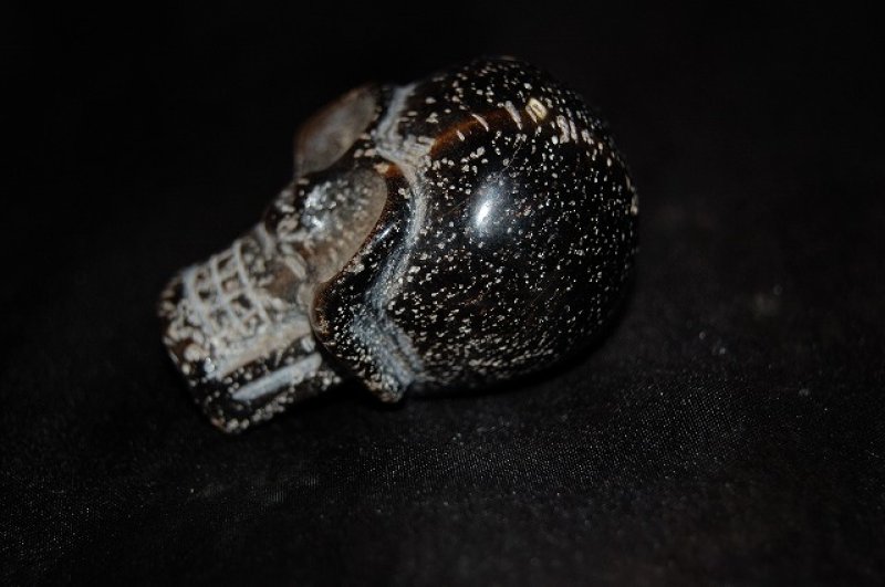 画像1: タイガーアイ髑髏（虎目石）ドクロ